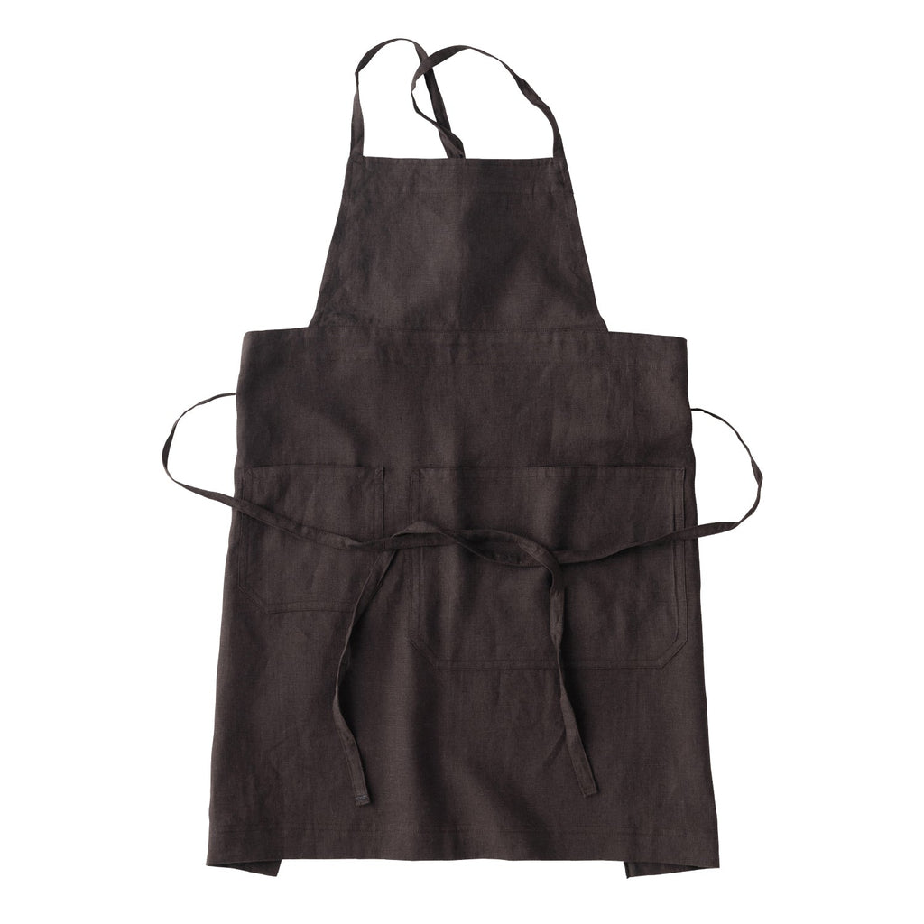 Kinto FUTO linen full apron charcoal 0
