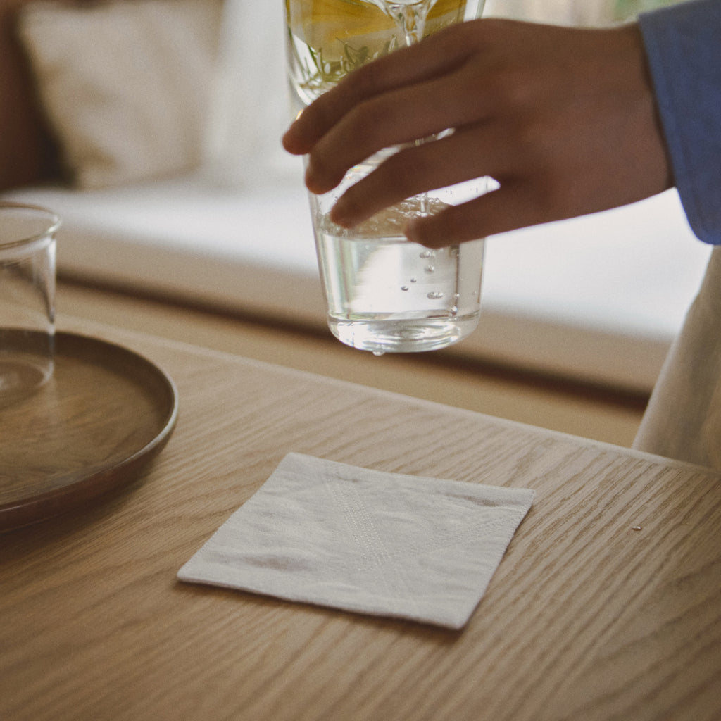 KINTO FUTO LINEN COASTER 110X110MM WHITE