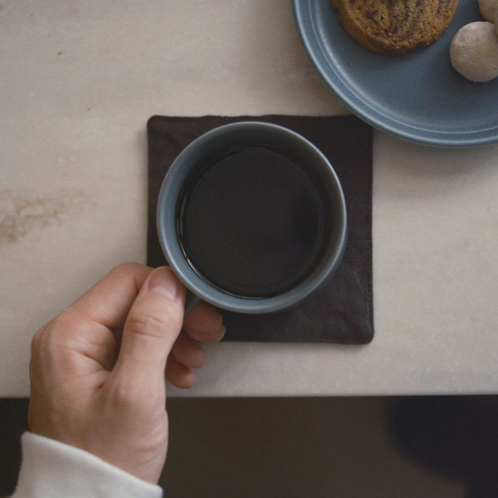 KINTO FUTO LINEN COASTER 110X110MM CHARCOAL