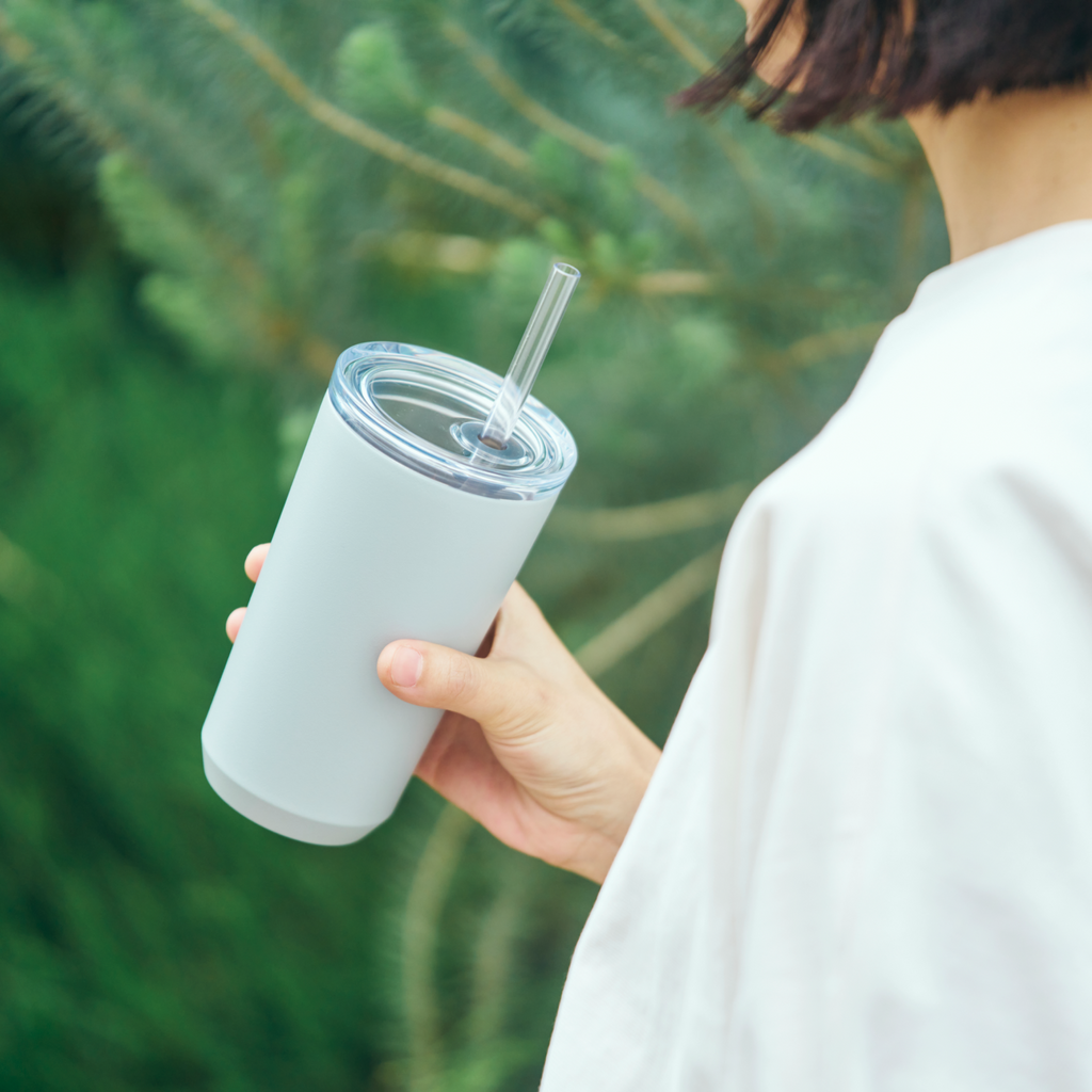 Kinto TO GO TUMBLER mit Strohhalm, eisgrau 1