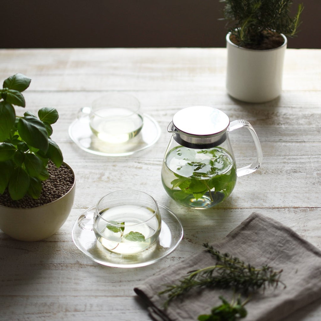 KINTO UNITEA TASSE & UNTERTASSE 230ML GLAS CLEAR