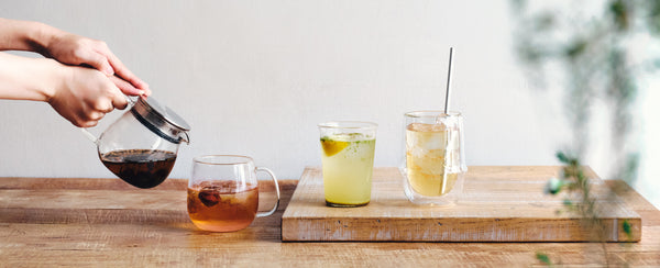 Article de la revue KINTO Boissons d'été à déguster avec des verres - sans alcool