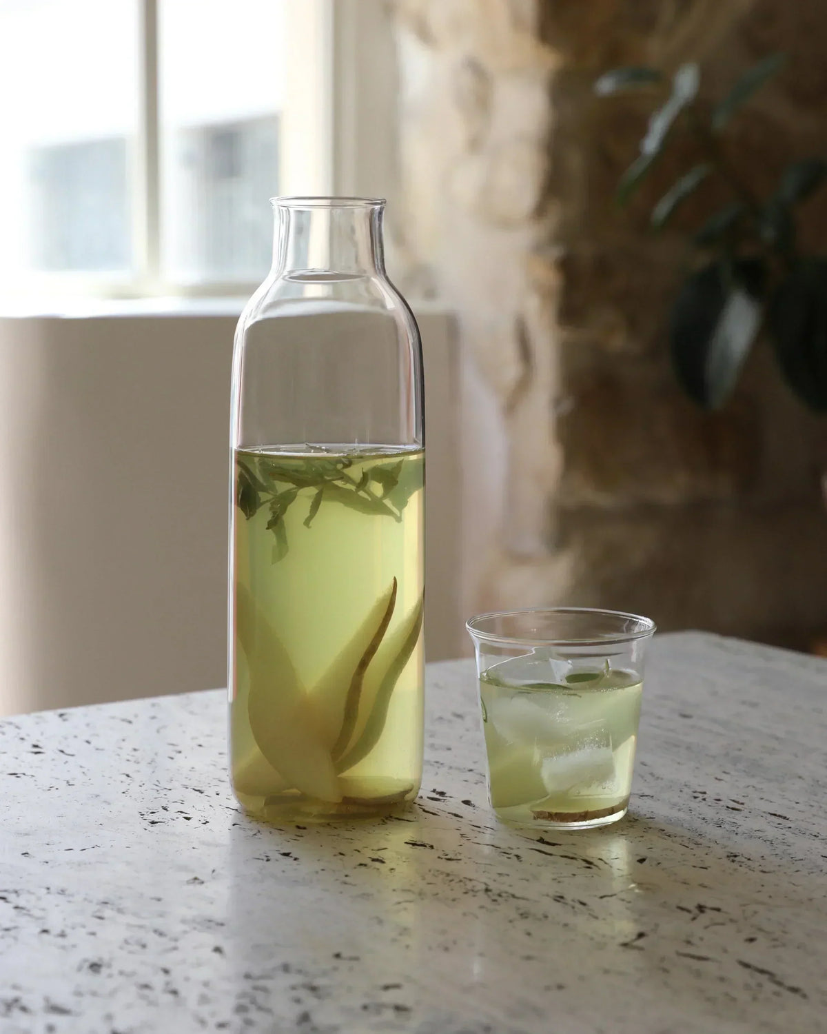 Infusion à froid de gyokuro, poire, myoga et verveine