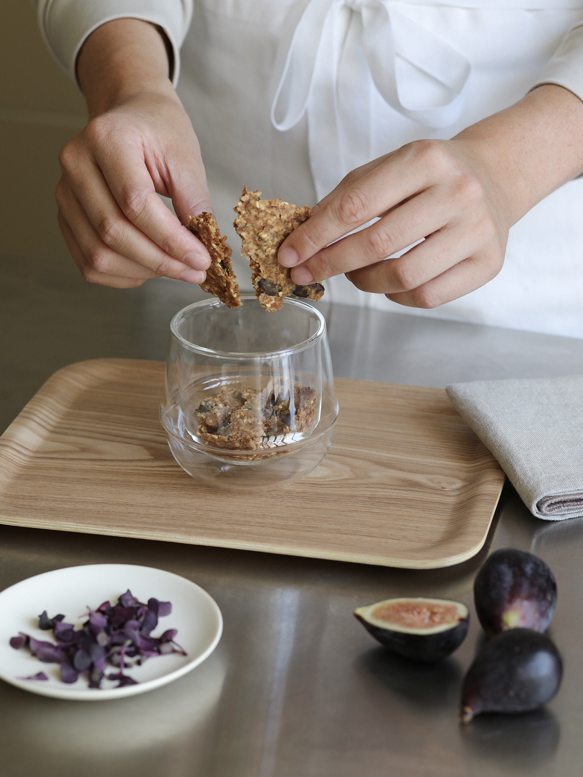 Parfait au hojicha et aux figues