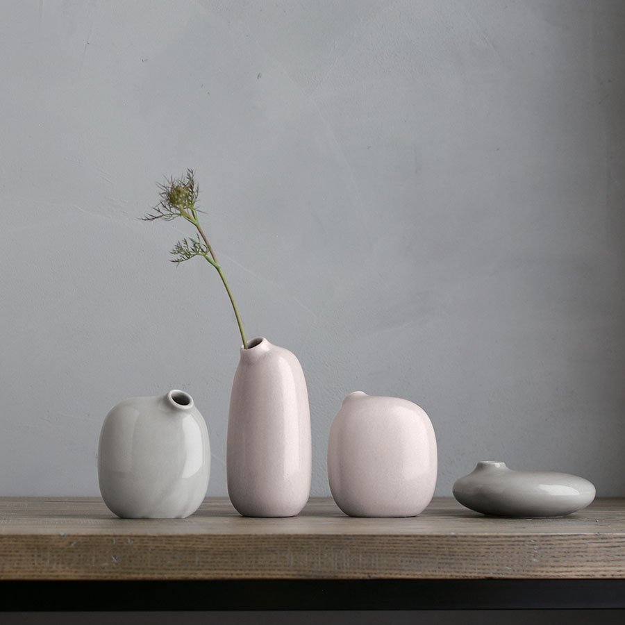 Kinto SACCO vase porcelain 02 gray 2