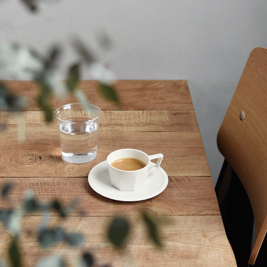 KINTO OCT TASSE ET SOUCOUPE 80ML WHITE