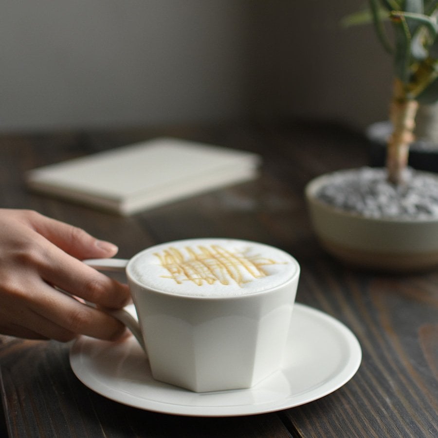 TASSE ET SOUCOUPE KINTO OCT 300ML WHITE