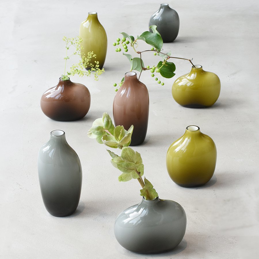 Kinto SACCO vase glass 03 green 2