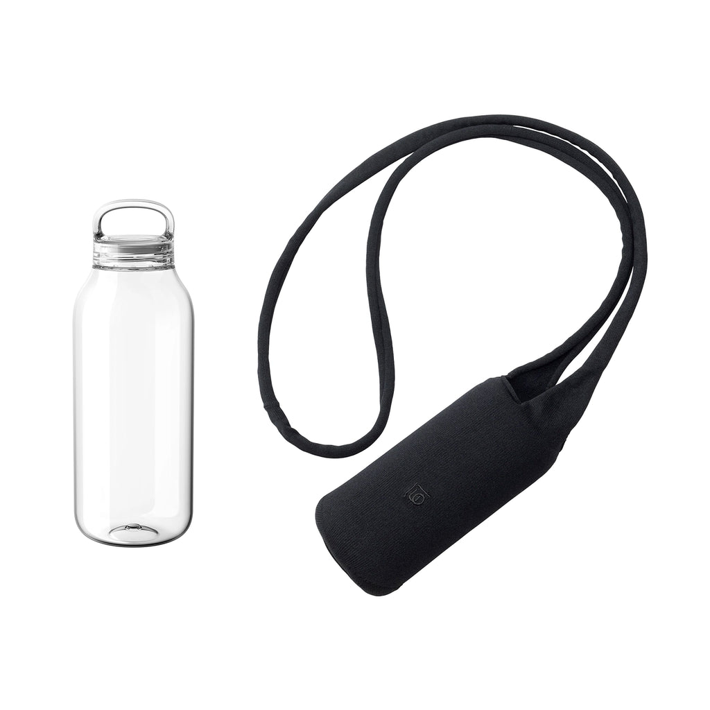 Kinto WATER BOTTLE 500 ml + FUTO porte-gourde à bandoulière  noir 0