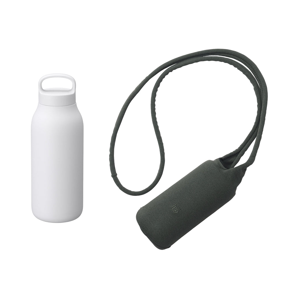 Kinto WATER TUMBLER 550 ml + FUTO porte-gourde à bandoulière  vert foncé 0