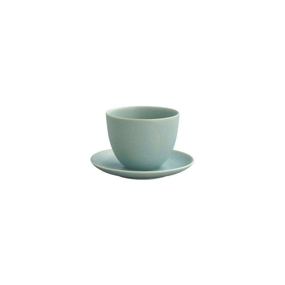 Kinto PEBBLE cup & saucer 180ml moss green 0