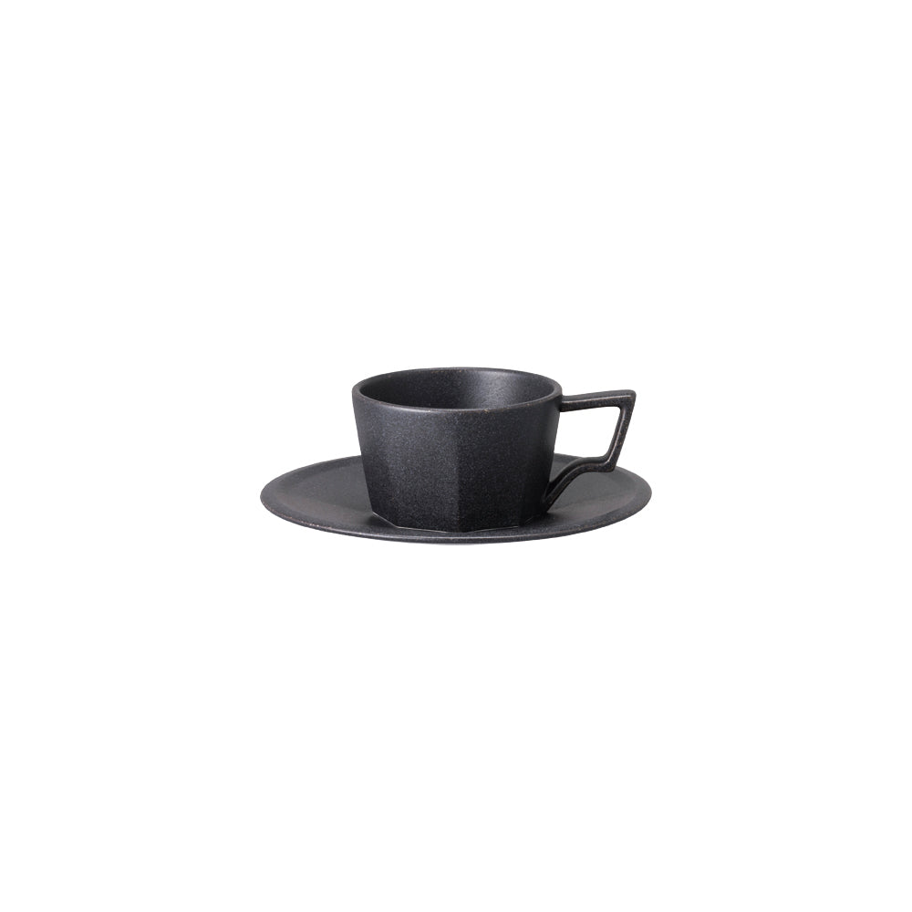 Tasse et soucoupe Kinto OCT 80 ml black