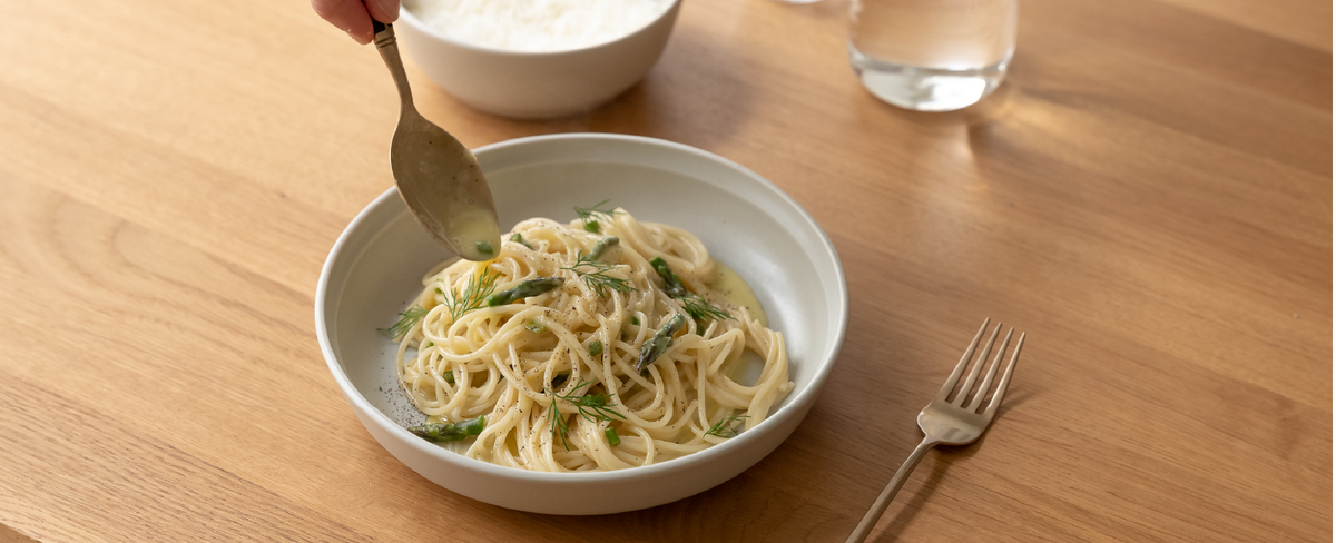 Asparagus Carbonara Recipe by Michael Gardenia