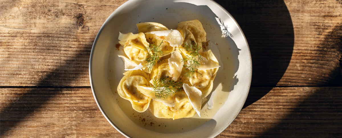 Butter and Sage Tortelli Recipe with Fusillo Lab