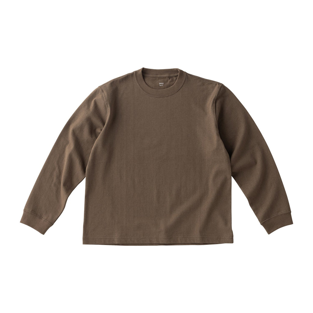 Kinto FUTO loopwheel knit long sleeve t-shirt S brown 0