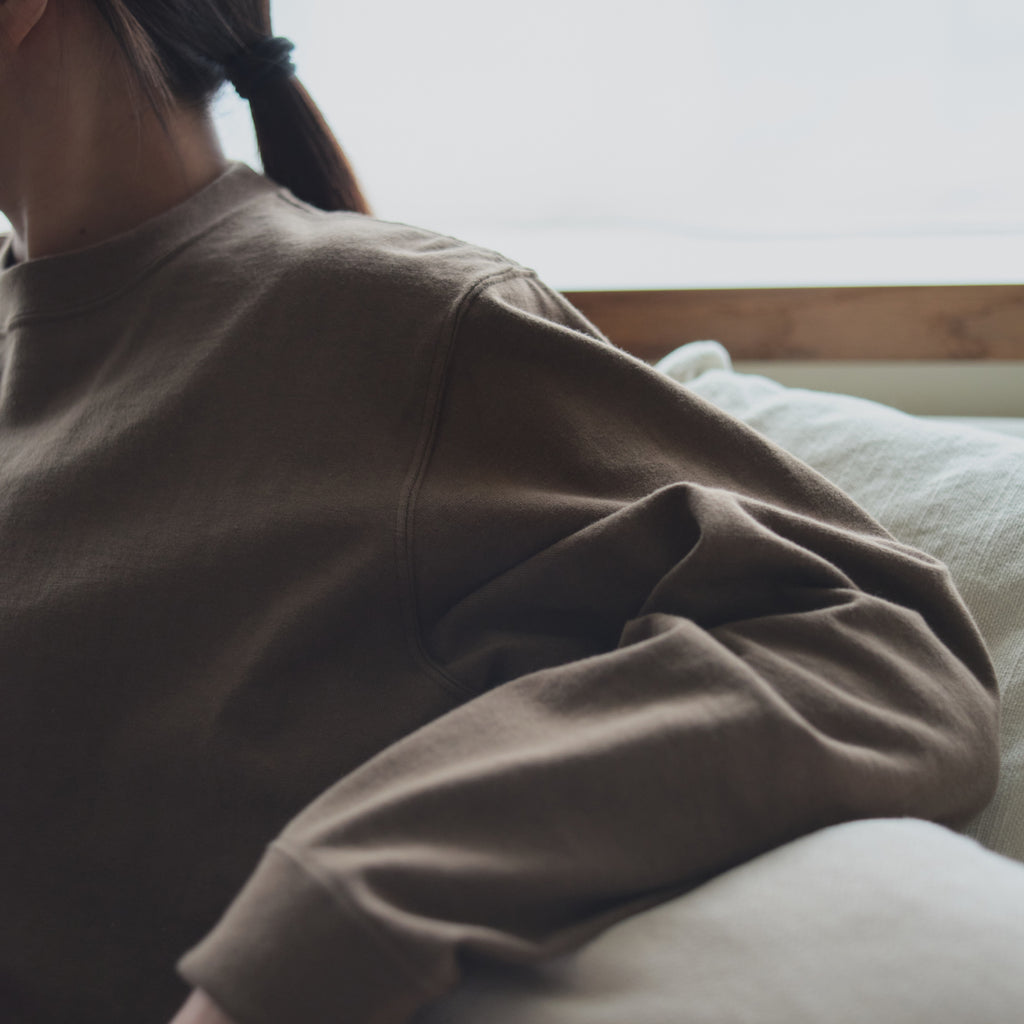 Kinto FUTO loopwheel knit long sleeve top L brown 5