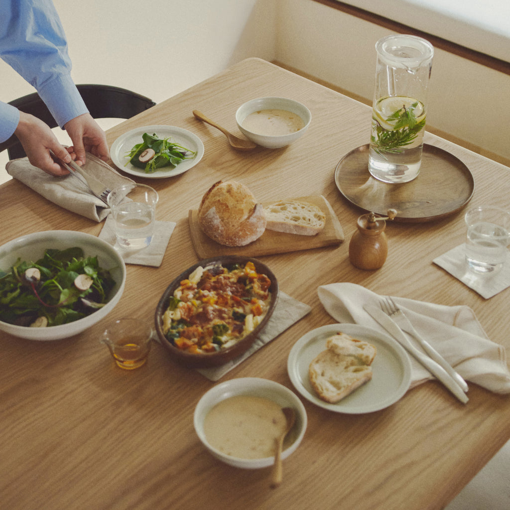 Kinto FUTO linen coaster 110x110mm charcoal 3