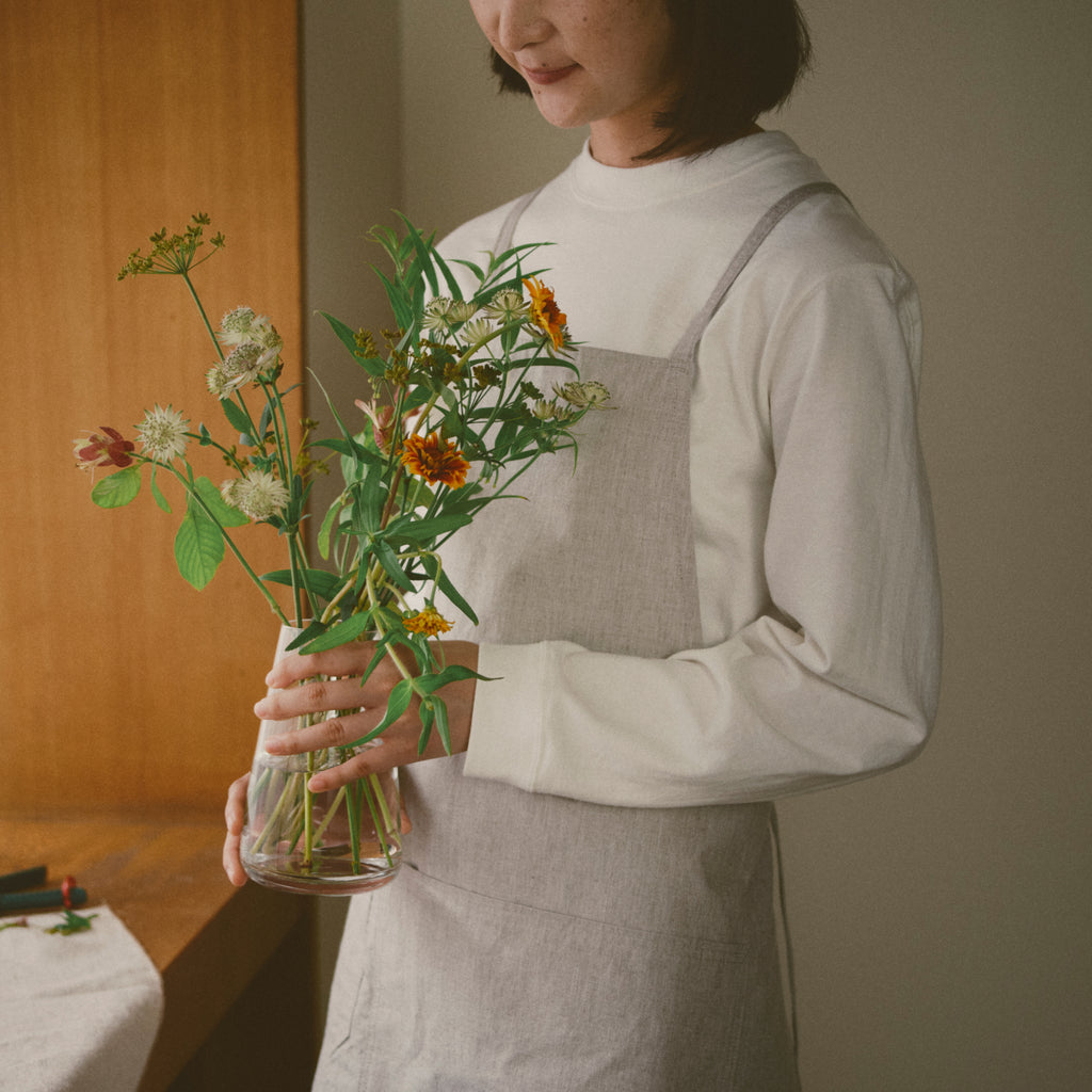 KINTO FUTO COTTON FULL APRON BROWN