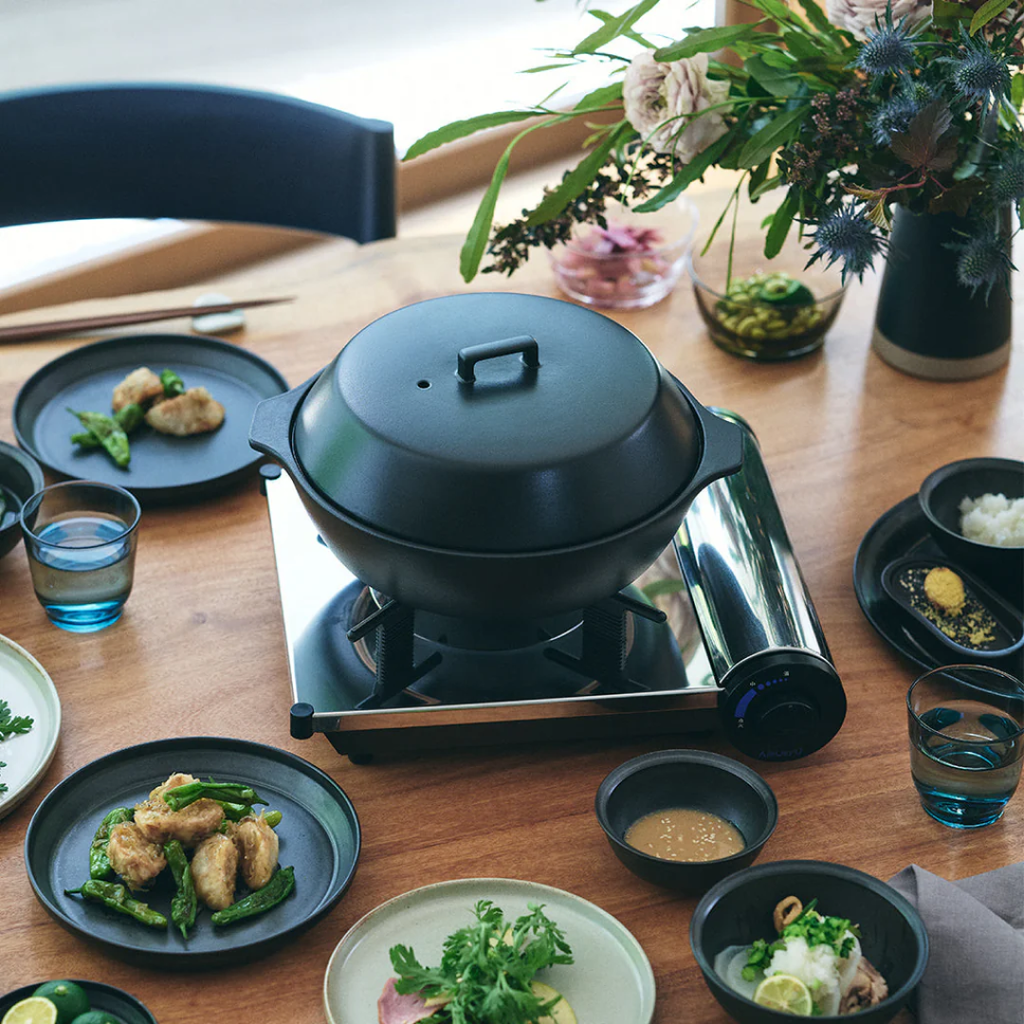 Kinto KAKOMI ceramic pot 1.2L black 2