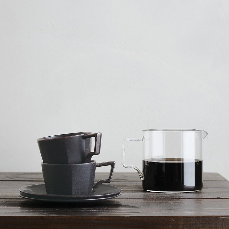 Kinto OCT cup & saucer 220ml black 4