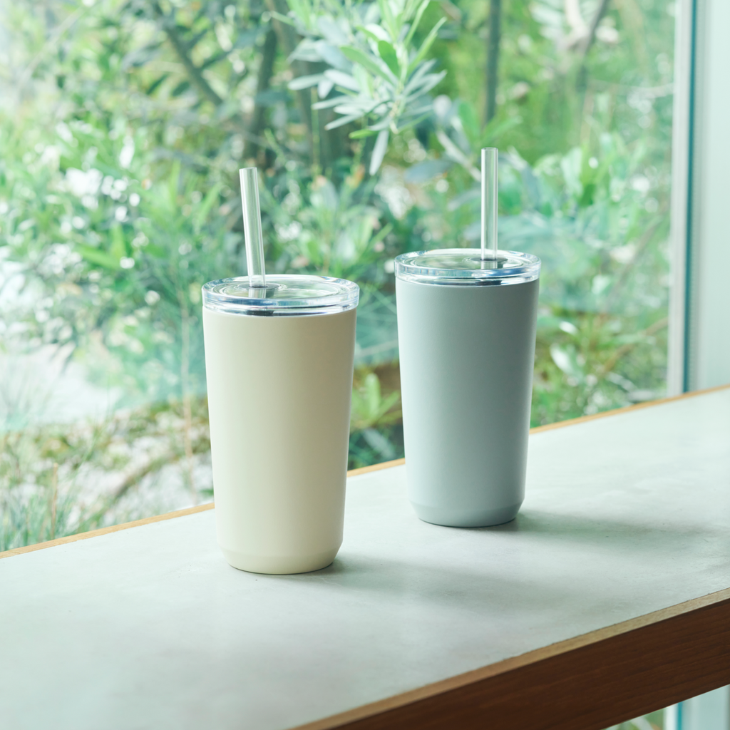 Kinto TO GO TUMBLER 480ml with straw white 1