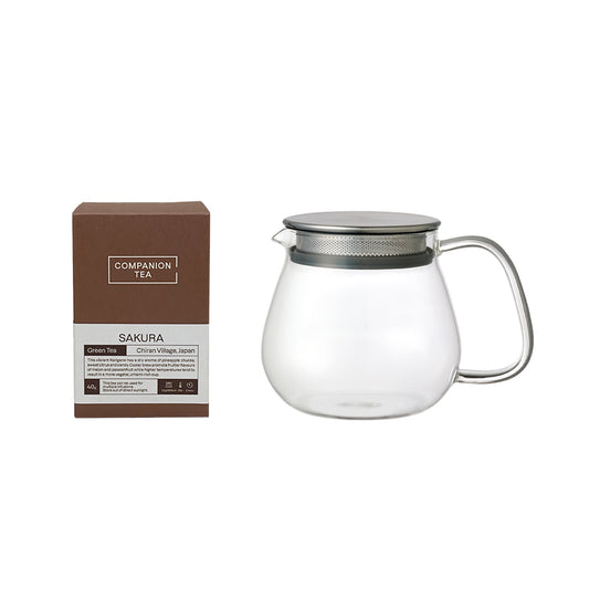 KINTO x Companion Gift Set: UNITEA One Touch Teapot + Sakura Green Tea