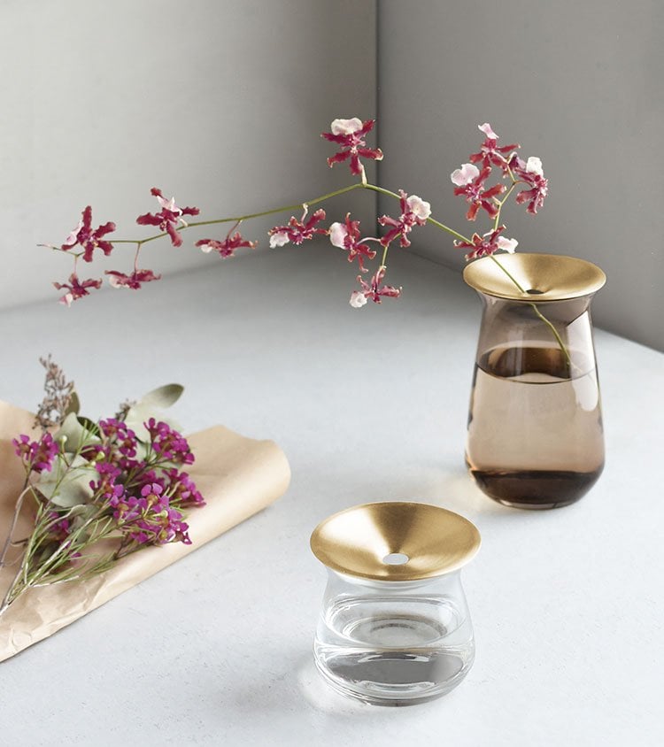 Kinto LUNA vase 80x130mm brown 3