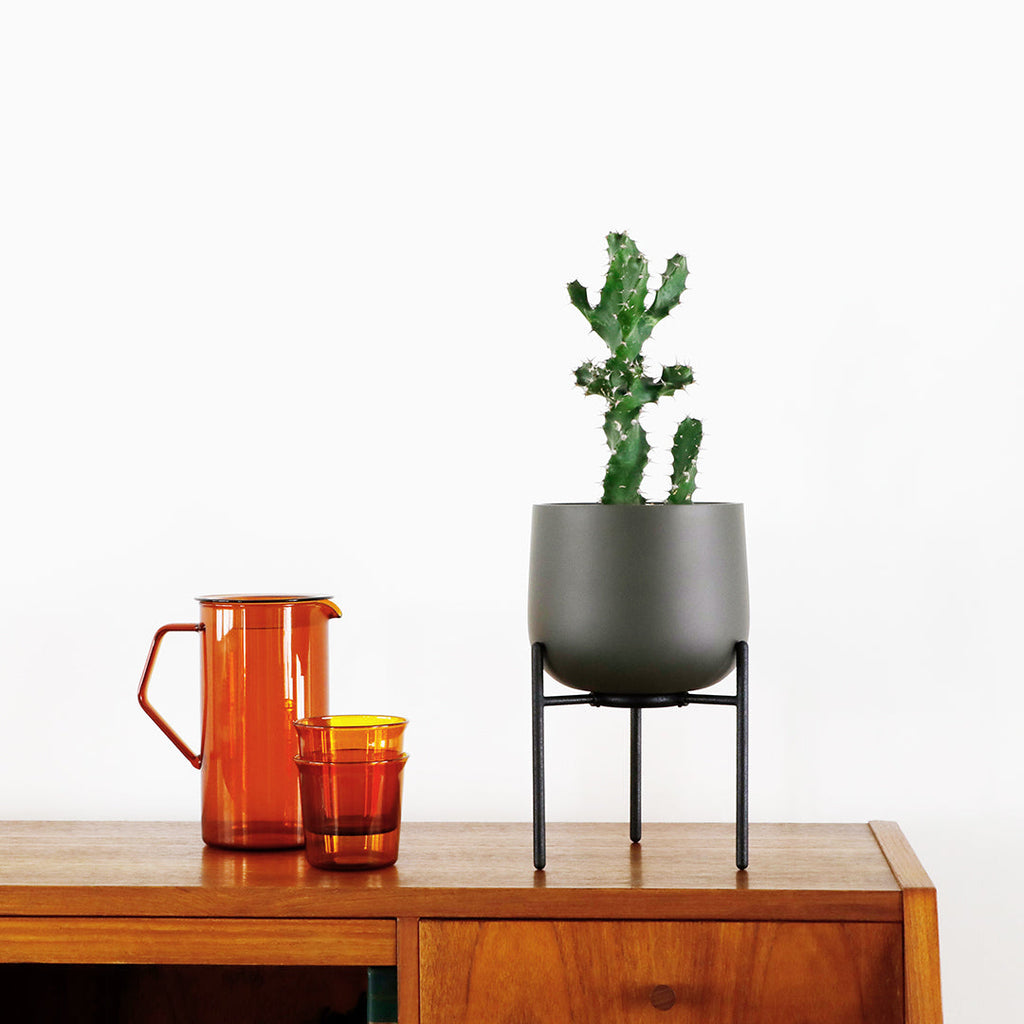 Kinto PLANT POT 211_ 135mm earth gray 3