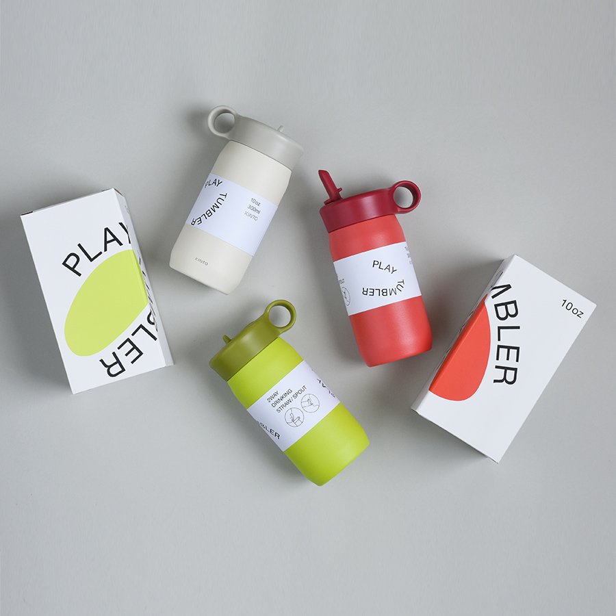 KINTO PLAY TUMBLER 300ML/480ML LID LIME GREEN