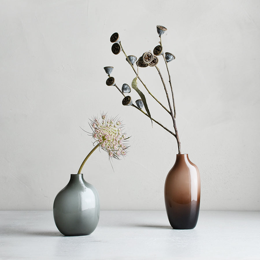 Kinto SACCO vase glass 02 gray 2