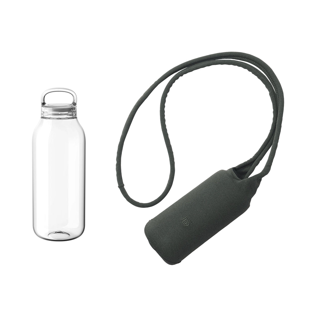 Kinto WATER BOTTLE 500ml + FUTO bottle sling bag dark green 0