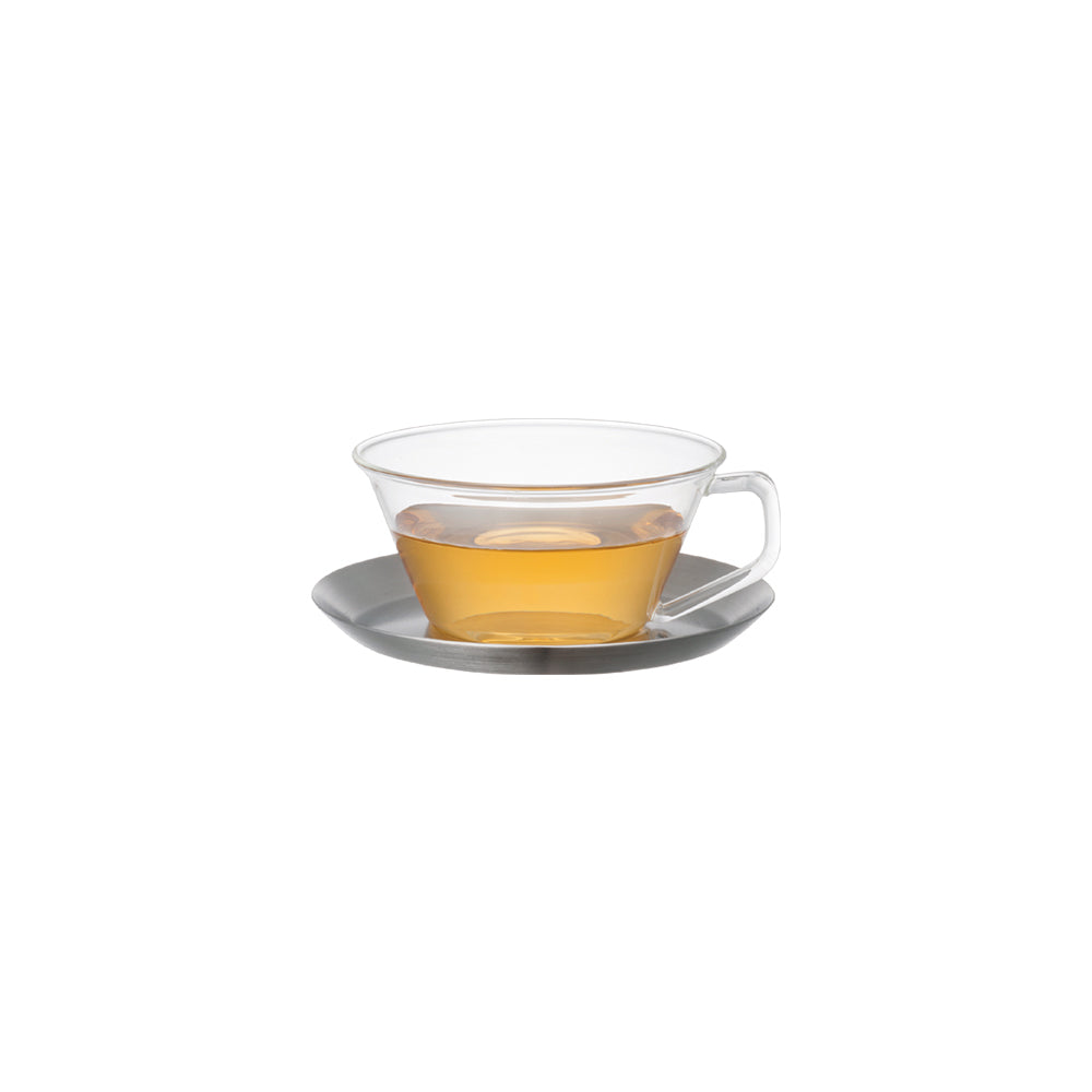  KINTO CAST TEA CUP & SAUCER 220ML STAINLESS STEEL  STAINLESS STEEL 