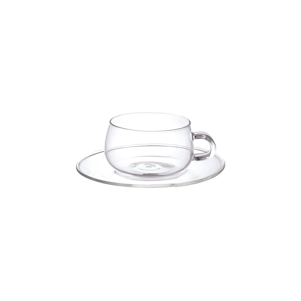 KINTO UNITEA CUP & SAUCER 230ML GLASS  CLEAR 